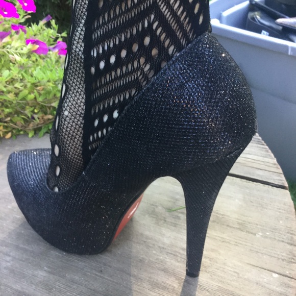 A.CO Black Sparkly stiletto Heels Shoes Size 7 - Picture 10 of 12